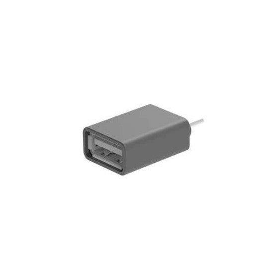 USB Type-A female port end of the Logitech adapter showing the rectangular connector interface