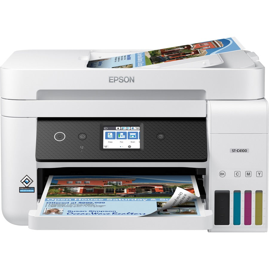 Epson C11CJ60203 WorkForce ST-C4100 Supertank Color MFP, Wireless Inkjet Multifunction Printer, 2-Year Warranty