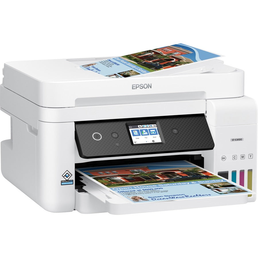 Epson C11CJ60203 WorkForce ST-C4100 Supertank Color MFP, Wireless Inkjet Multifunction Printer, 2-Year Warranty