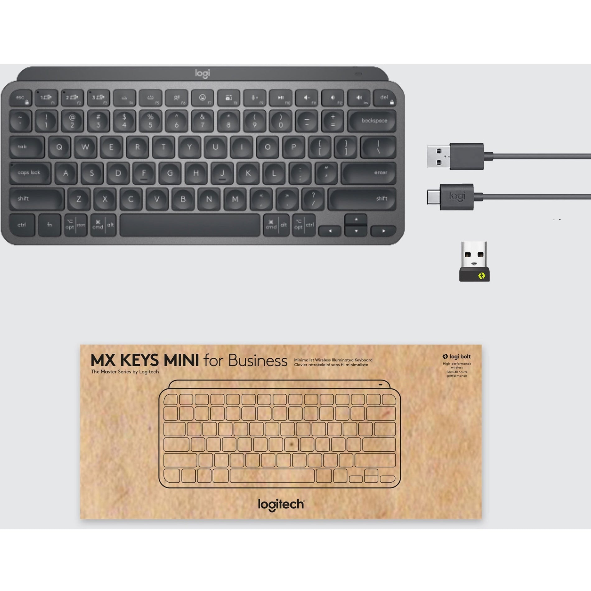 Logitech MX Keys Mini Wireless Keyboard for Business, Graphite