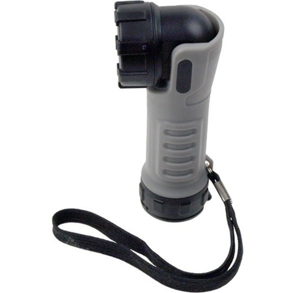 Angled view of Dorcy work light demonstrating standing capability and wrist strap