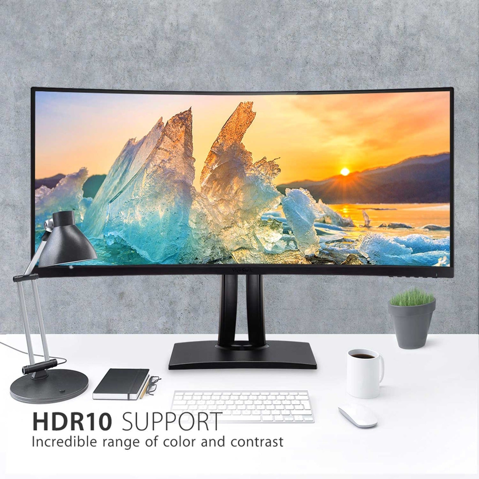 ViewSonic VP3881A 38-Inch IPS WQHD+ Curved Ultrawide Monitor, ColorPro 100% sRGB Rec 709, Eye Care, HDR10 Support, USB C, HDMI, USB, DisplayPort