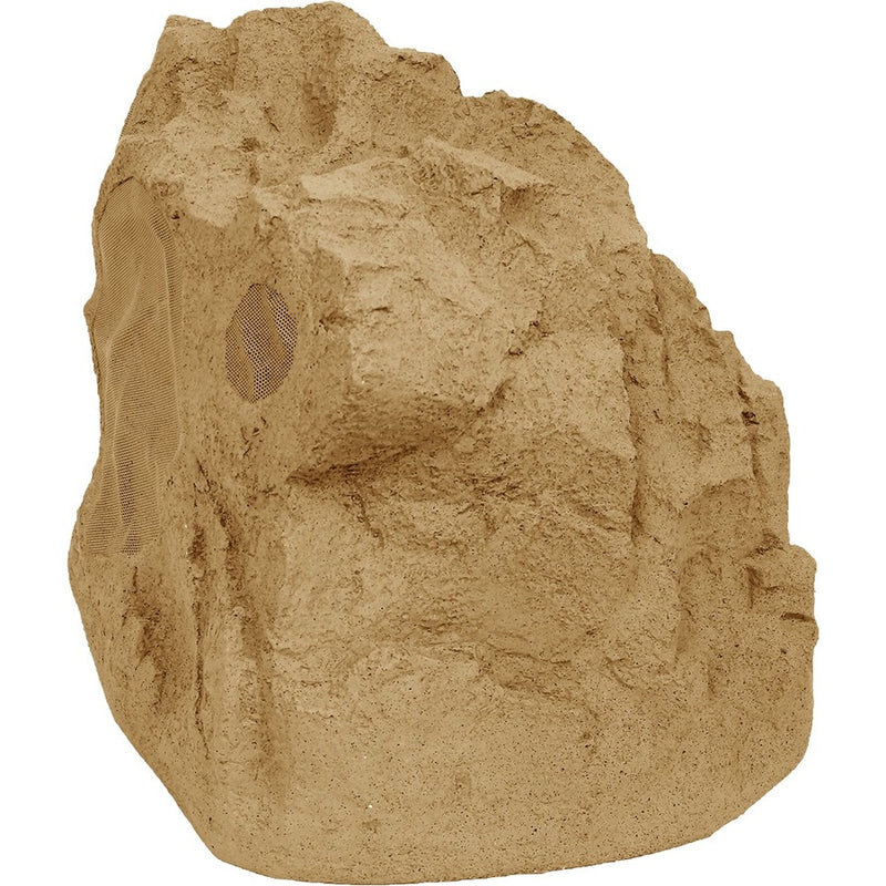 Alternate side view of Proficient rock speaker showing natural rock formation design