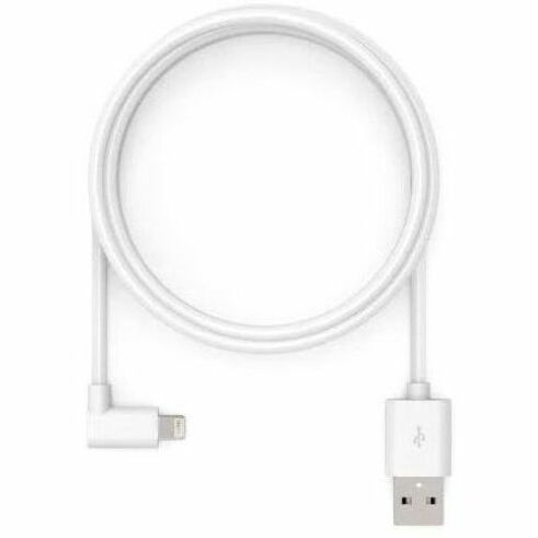 White 6-foot USB-C to 90-degree Lightning cable showing right-angle connector design