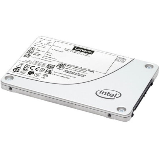 Lenovo ThinkSystem S4520 480GB SATA SSD with Intel branding, showing product label and white metal housing-alternate-image1