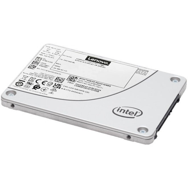 Lenovo ThinkSystem S4520 1.92TB SATA SSD showing product label and Intel branding on silver casing-alternate-image1