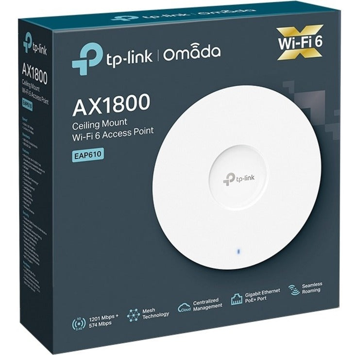 TP-Link EAP610 Omada AX1800 Plafondmontage Dual-Band Wi-Fi 6 Toegangspunt Gigabit Ethernet 173 Gbit/s