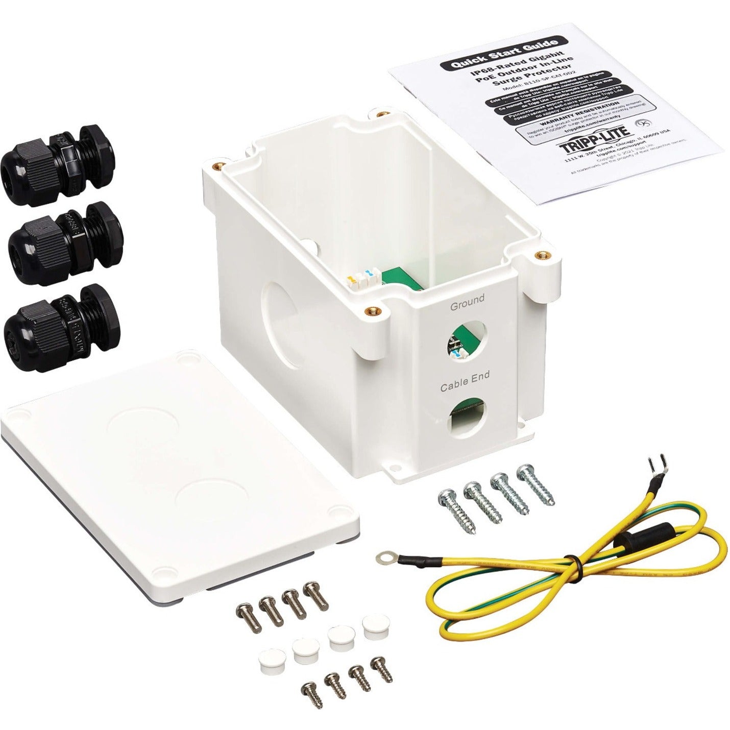 Tripp Lite: トリップライト B110-SP-CAT-OD2 Surge Protector Module: B110-SP-CAT-OD2 サージプロテクターモジュール TAA Compliant: TAA 準拠 2 Year Warranty: 2年間保証 Ethernet Dataline Protection: イーサネットデータライン保護