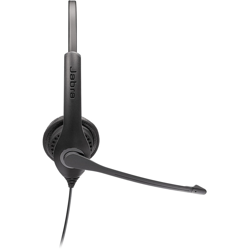 Close-up side view of Jabra Biz 1100 EDU headset showing adjustable boom microphone and ear cup detail