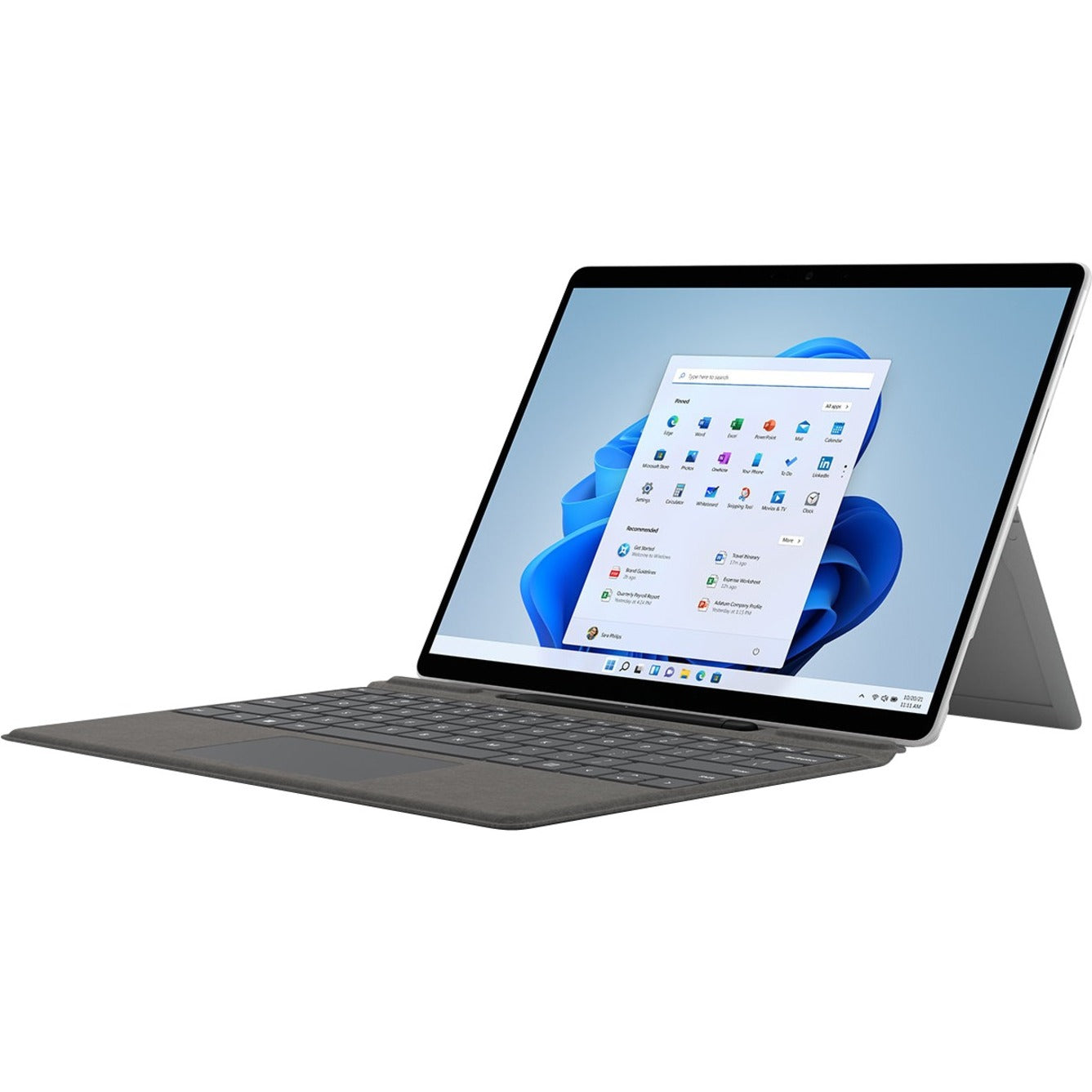 ไมโครซอฟต์ 8XB-00061 คีย์บอร์ดซิกเนเจอร์สำหรับ Surface Pro - แพลตินัม ผ้ากำมะหยี่ด้านนอก ขนาดหน้าจอ 13 นิ้ว