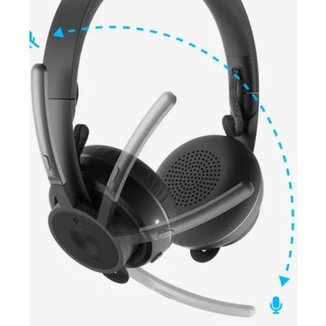 Diagram showing flip-to-mute functionality of Zone Wireless Headset-alternate-image10