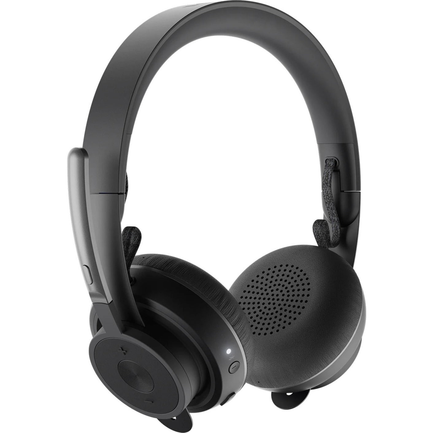 Three-quarter view of Logitech Zone Wireless Headset with microphone-alternate-image4