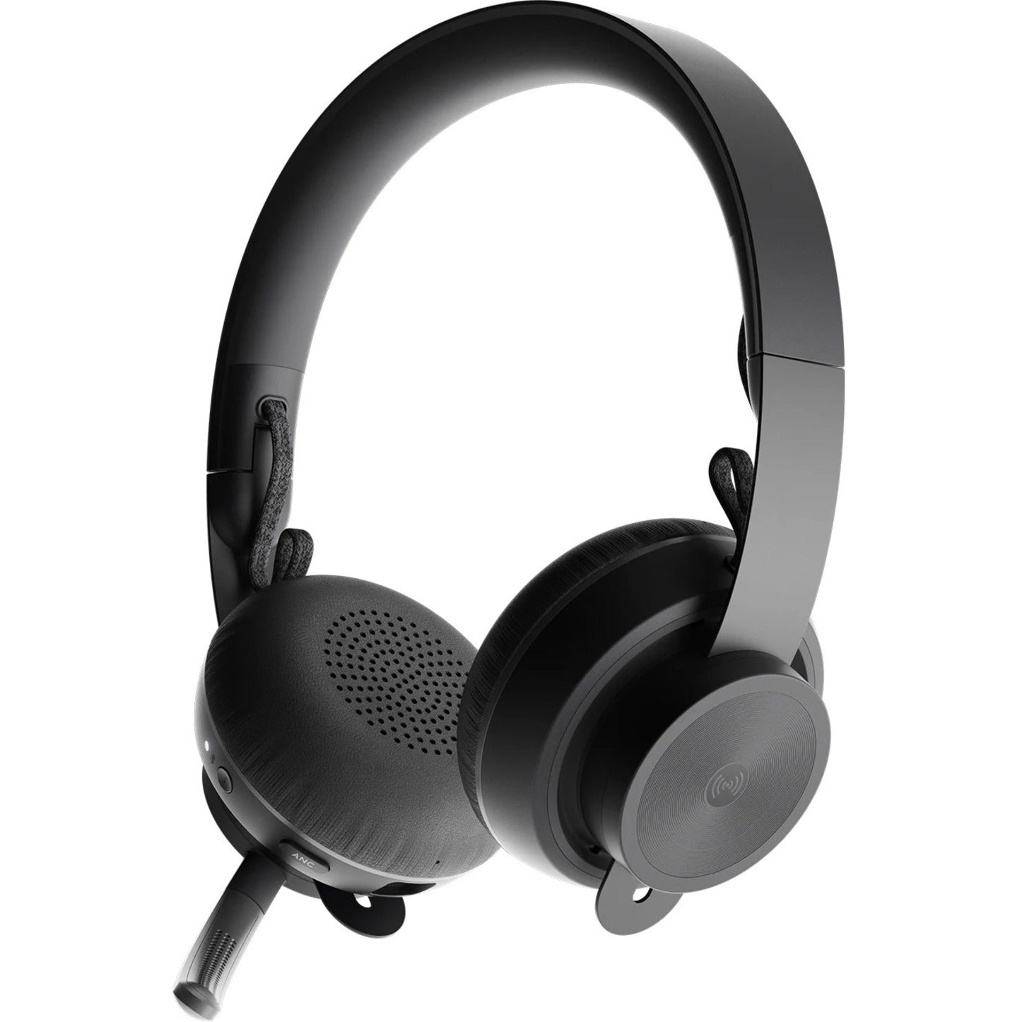 Side angle view of Logitech Zone Wireless Headset showing control panel-alternate-image3