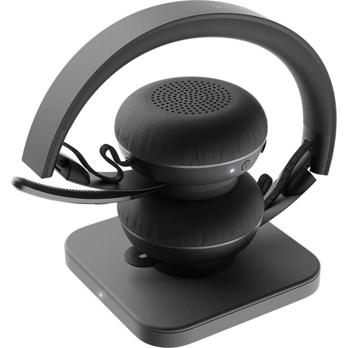 Logitech Zone Wireless Headset on wireless charging stand-alternate-image5