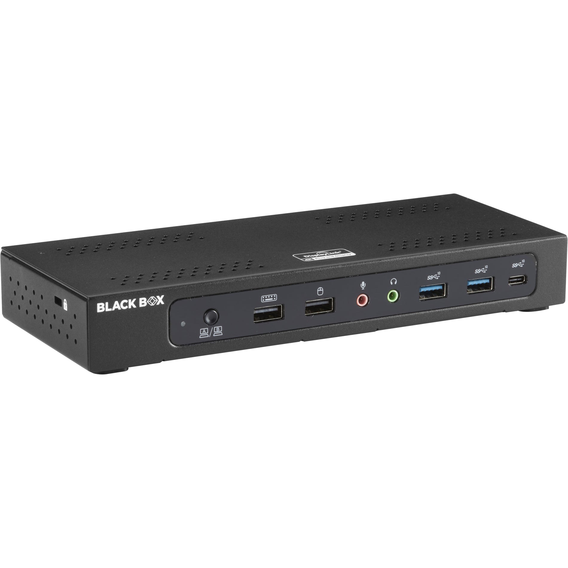 Front view of Black Box USB-C docking station showing USB and audio ports-alternate-image2