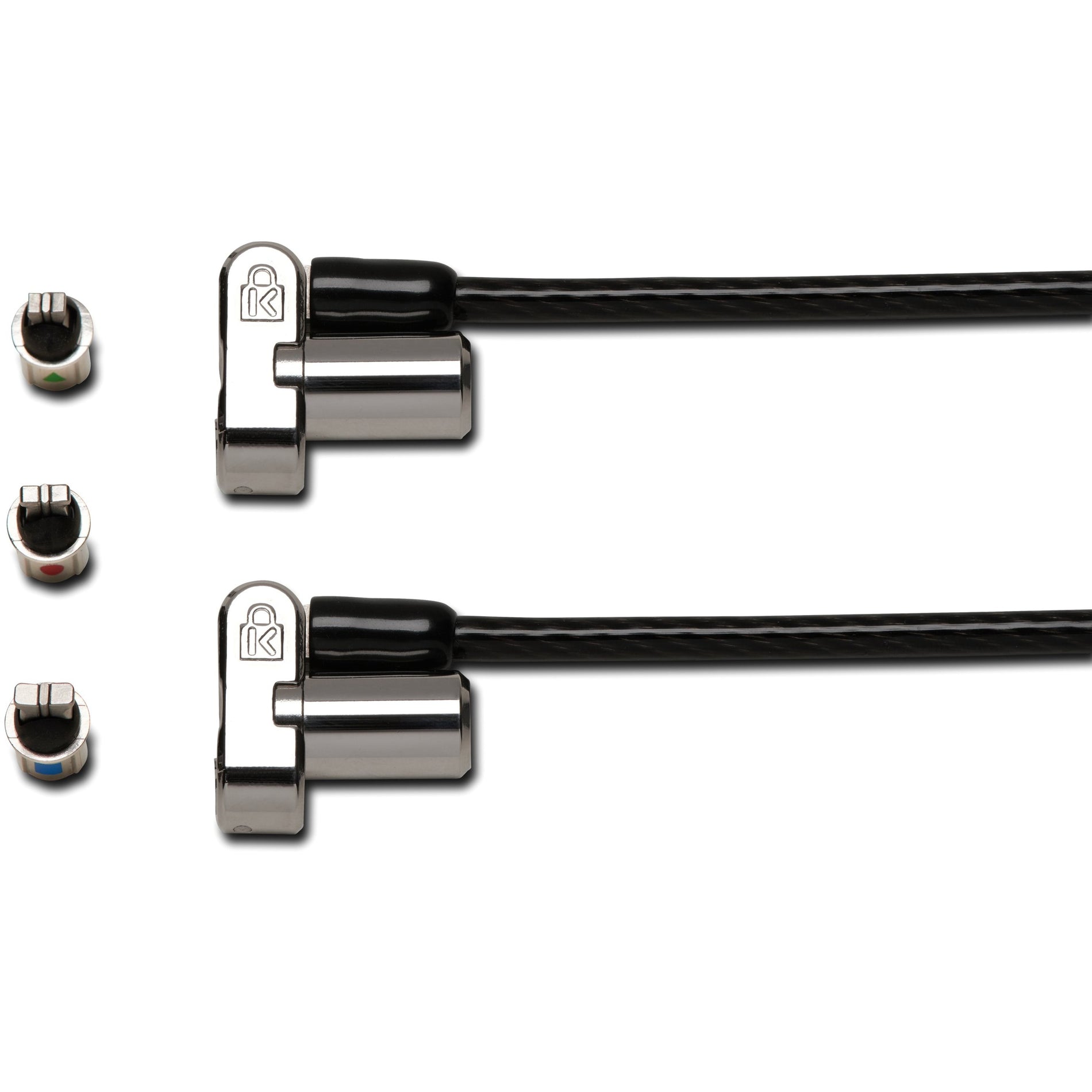 Kensington K63380WW Universal 3-in-1 Keyed Cable Lock - Twin Lockheads, Keyed Different, 5.91 ft Cable Length