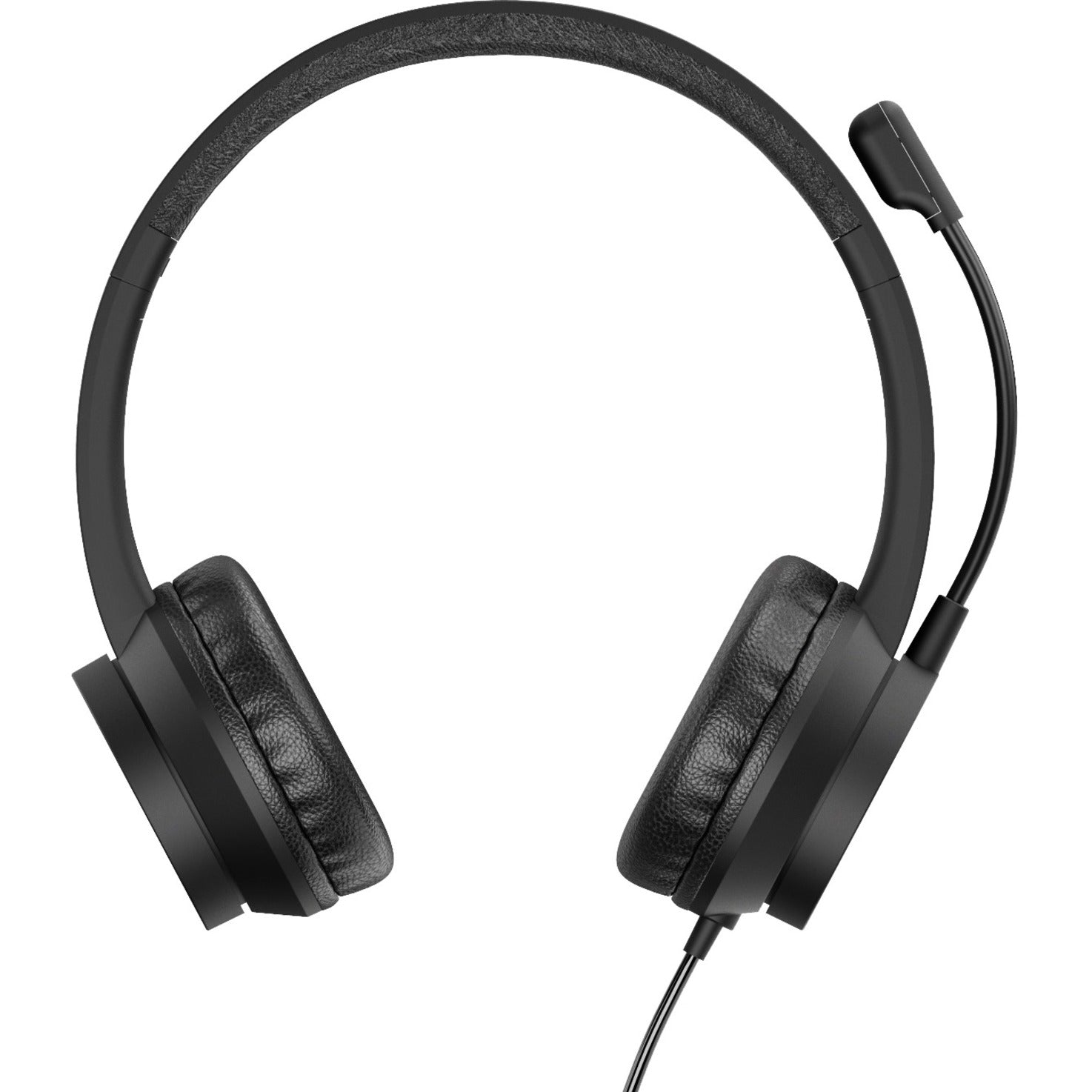 Front view of CODi A04508 USB headset displaying dual ear cups and flexible boom microphone design-alternate-image2