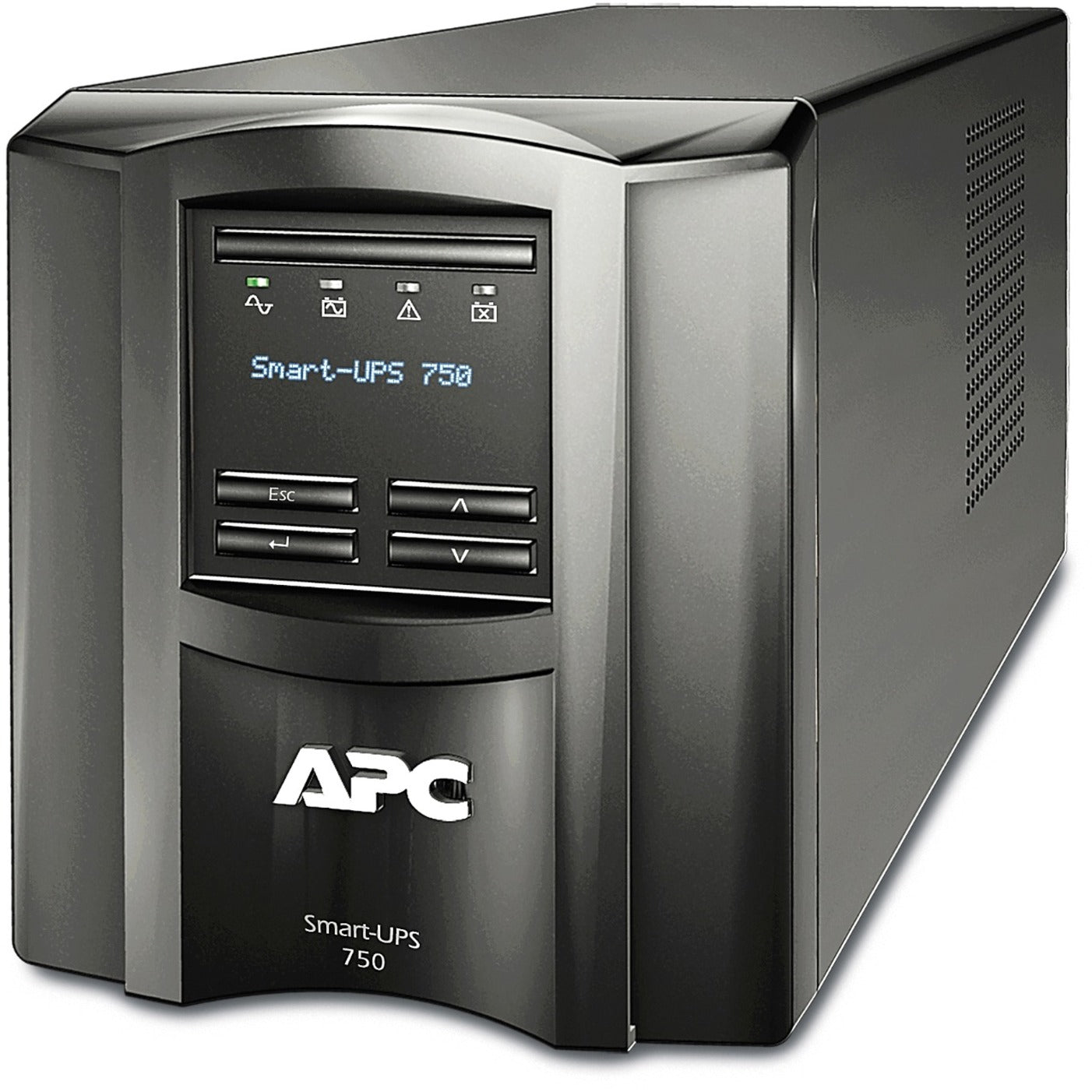 Front view of APC Smart-UPS 750VA showing LCD display interface and control buttons-alternate-image1