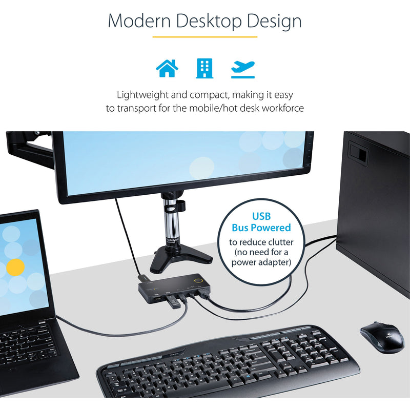 KVM switch integrated into modern desktop setup