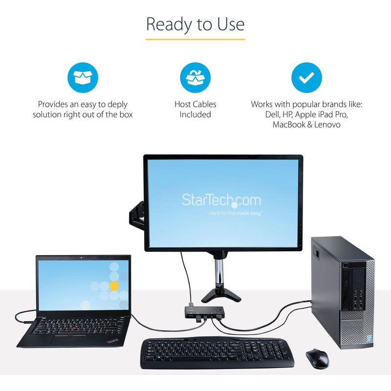 KVM switch connected to multiple devices showing compatibility