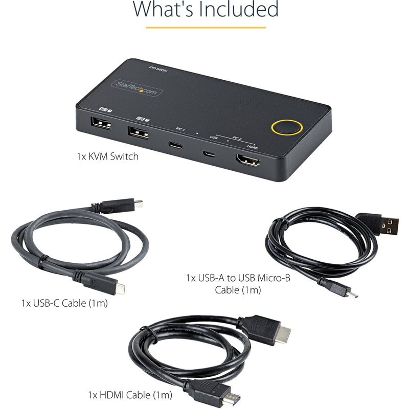 Complete package contents of StarTech.com KVM switch