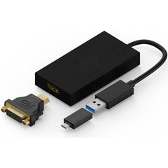 4XEM USB 3.0 to HDMI 4K Display A/V Adapter, 3840x2160 Resolution, LED Status Indicator, Plug and Play, HDMI-DVI & USB-C Adapters Included, Black - 4XUG7601H (1 Year Warranty)