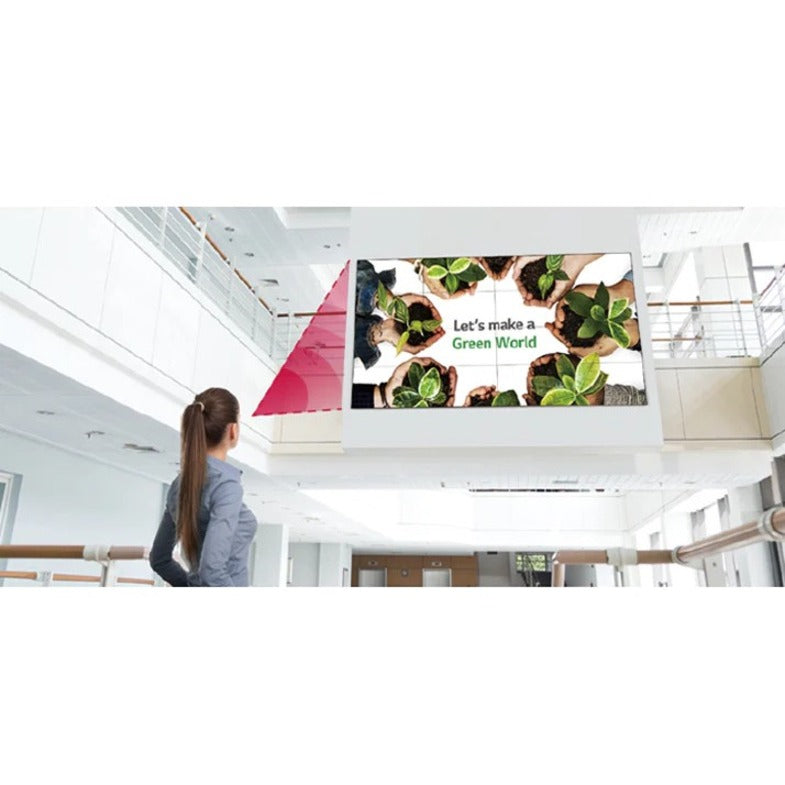 Video wall showing environmental sustainability message in office setting-alternate-image11