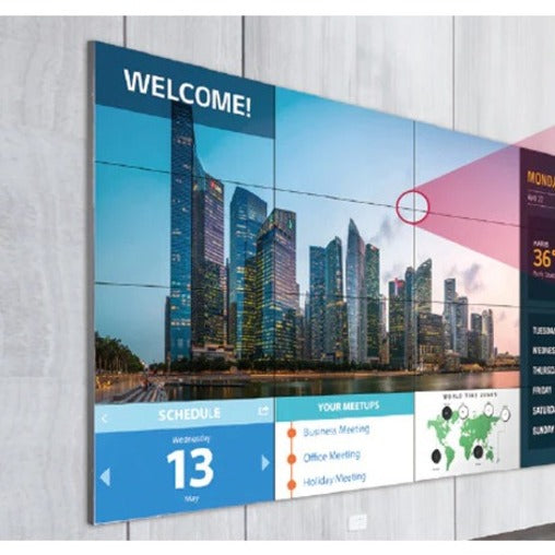 Video wall showing corporate information display with city backdrop-alternate-image9