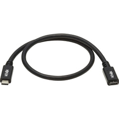 كابل تمديد USB-C من تريـب لايت U421-006، ذكر/أنثى، أسود، 6 قدم (1.8 متر)، شحن سريع، شحن، توصيل طاقة USB (USB PD)، توصيل وتشغيل