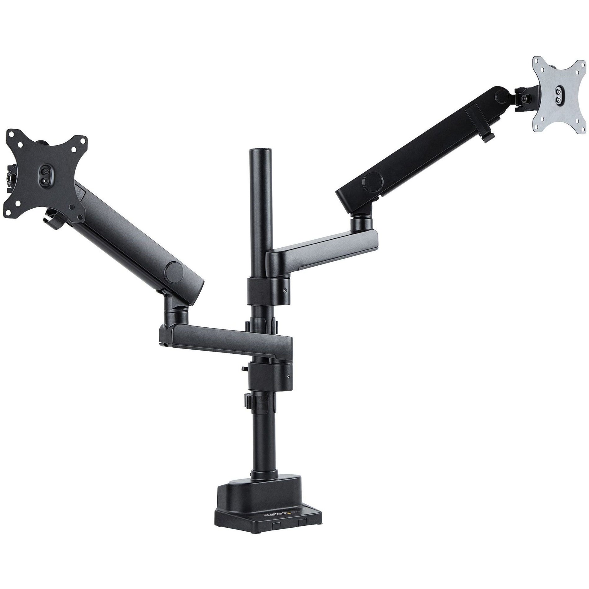 Angled view of dual monitor mount showing full range of motion-alternate-image3