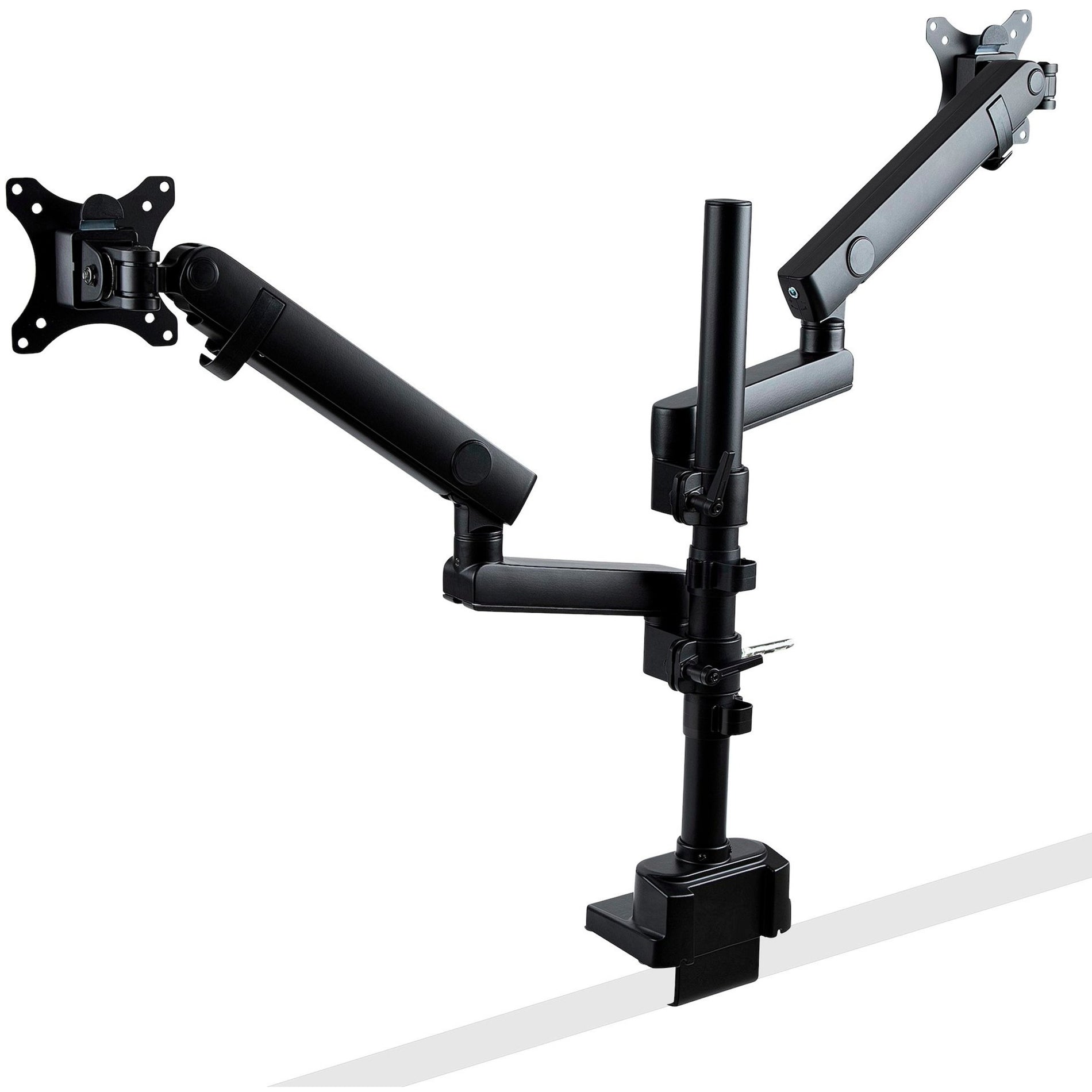 StarTech.com ARMDUALPIVOT Mounting Arm, Height Adjustable Full Motion Monitor Mount for 2x VESA Displays up to 32"/17lb, Stackable Arms