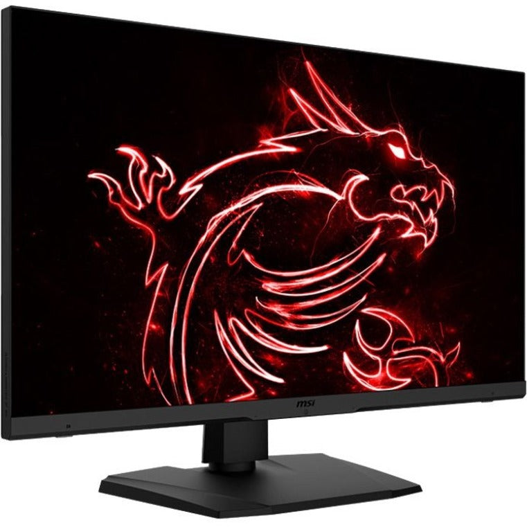 Side view of MSI gaming monitor showing red dragon logo illumination