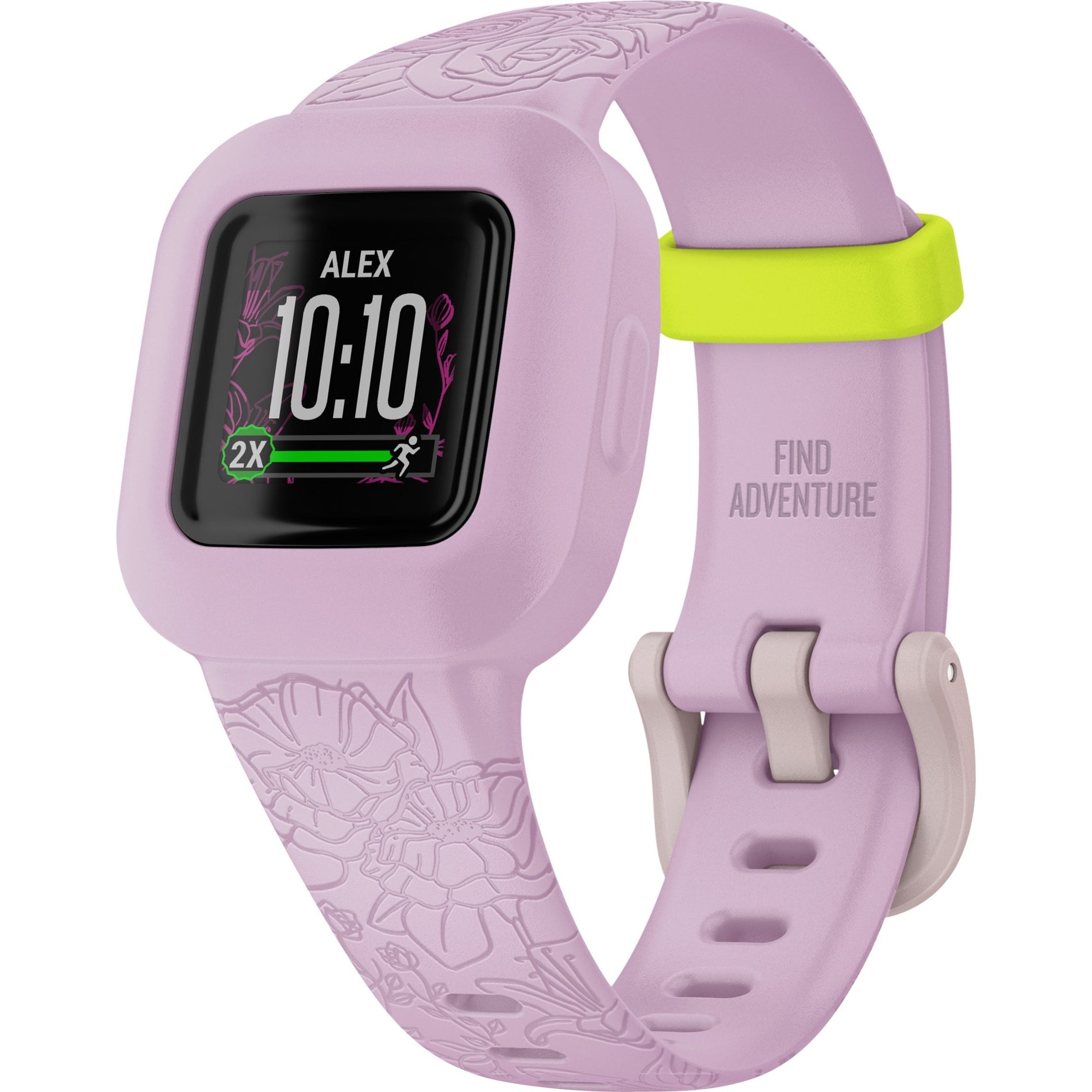 Garmin 010-02441-21 v&iacute;vofit jr. 3 Smart Watch, Water Resistant, Lilac Floral Design