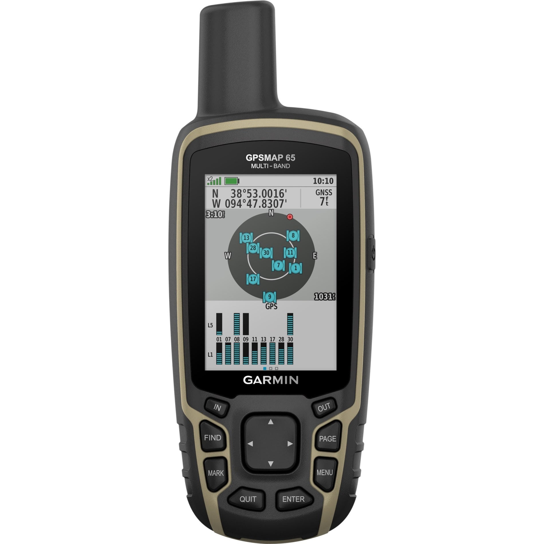 Garmin 010-02451-00 GPSMAP 65 Multi-Band GPS Handheld, Preloaded Maps, 2.6" Color Display, Bluetooth