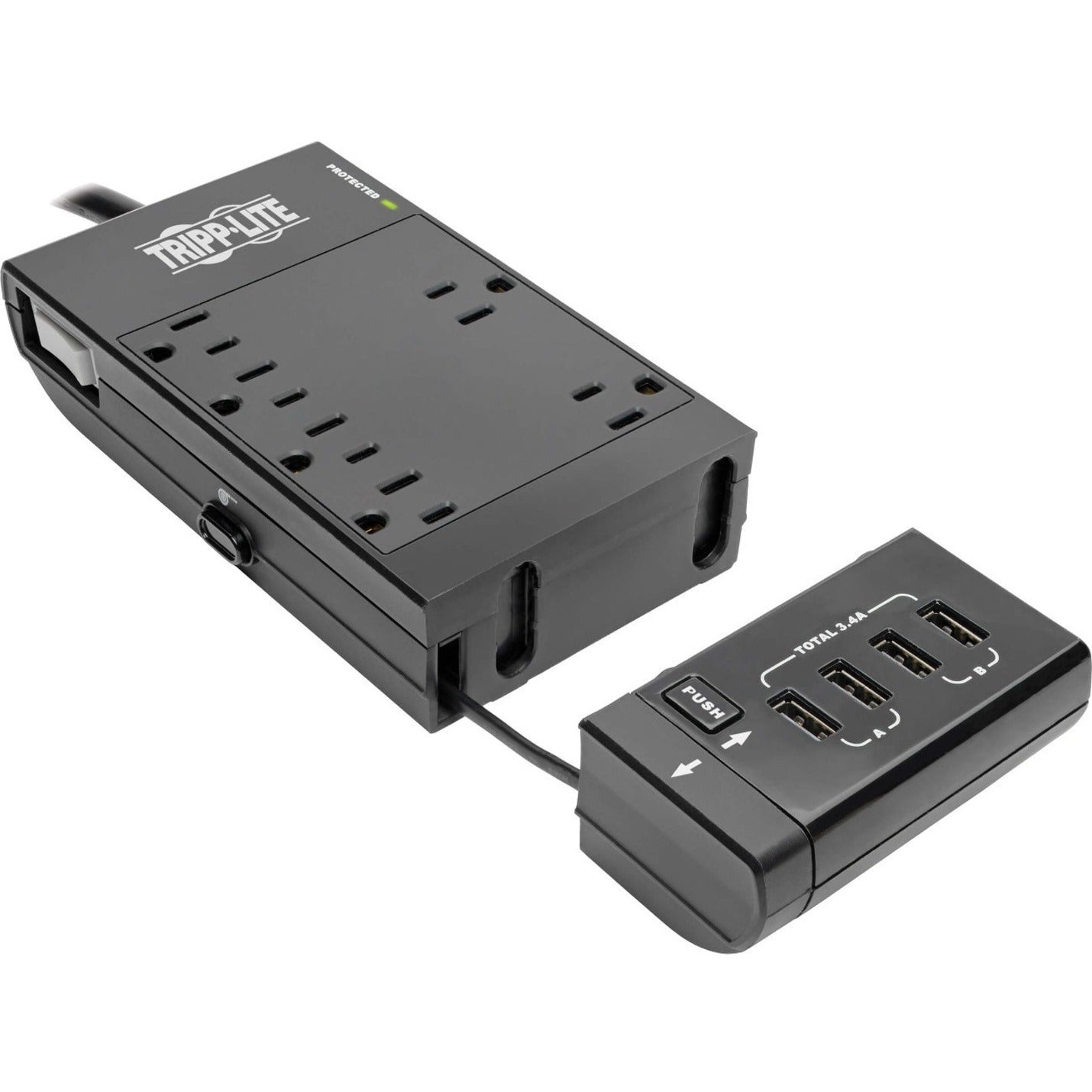 Tripp Lite TLP68UBAM Sicuro-IT 10-Prese di Sovratensione/Protettore 4 USB 6 NEMA 5-15R