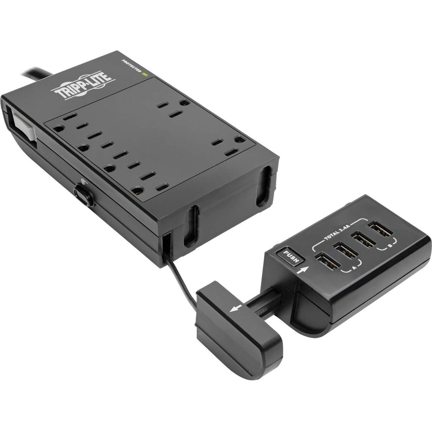 Tripp Lite TLP68UBAM Sicuro-IT 10-Prese di Sovratensione/Protettore 4 USB 6 NEMA 5-15R