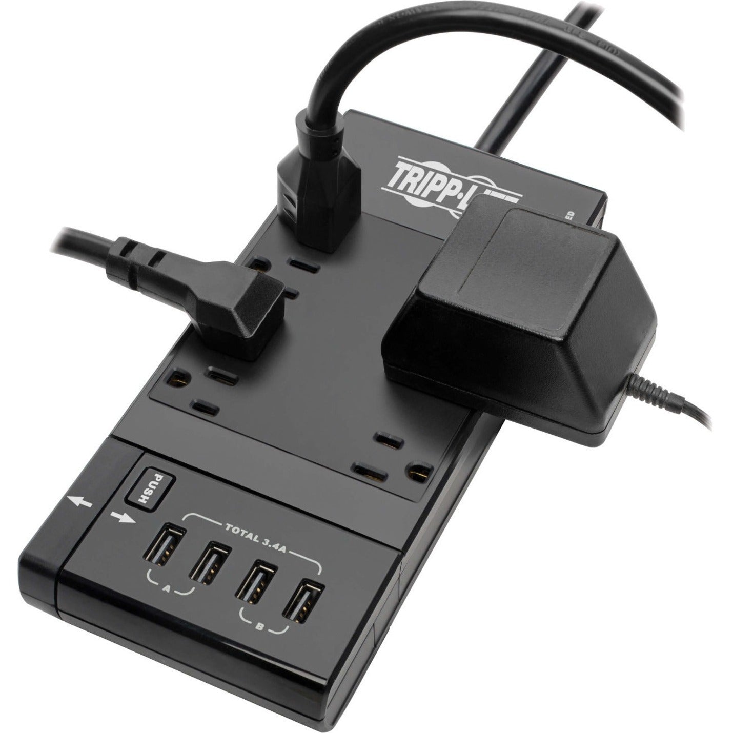 Angled view of Tripp Lite TLP68UBAM with connected devices-alternate-image8