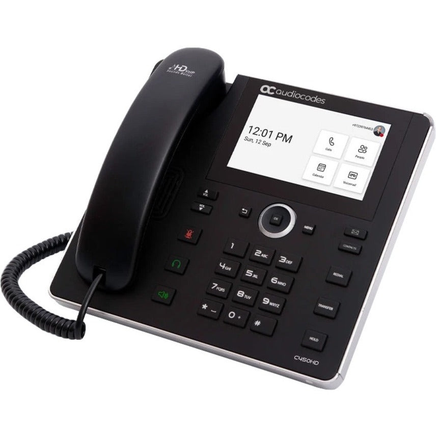 AudioCodes UC-C450HDEG-DBW C450HD IP Phone, PoE GbE, Dual Band Wi-Fi, Bluetooth, Black