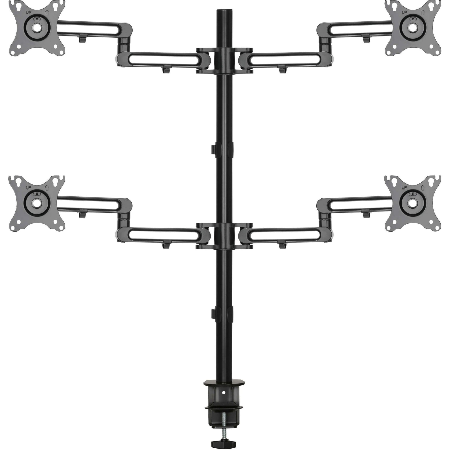 Tripp Lite DDR1327SQFC-1 Quad-Monitor Flex-Arm Desktop Clamp for 13" to 27" Displays, Full Motion, Cable Management