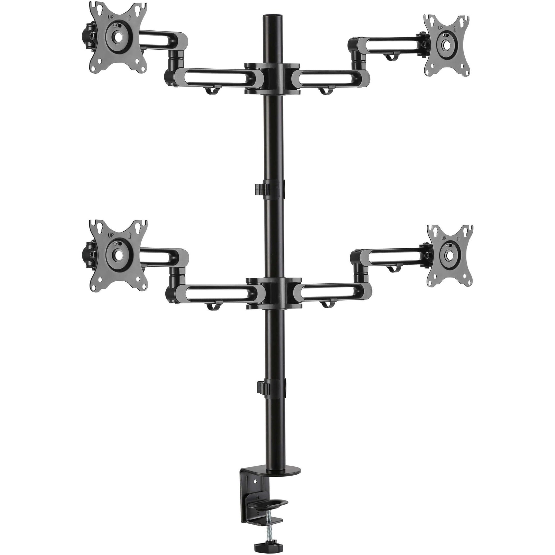 Tripp Lite DDR1327SQFC-1 Quad-Monitor Flex-Arm Desktop Clamp for 13" to 27" Displays, Full Motion, Cable Management