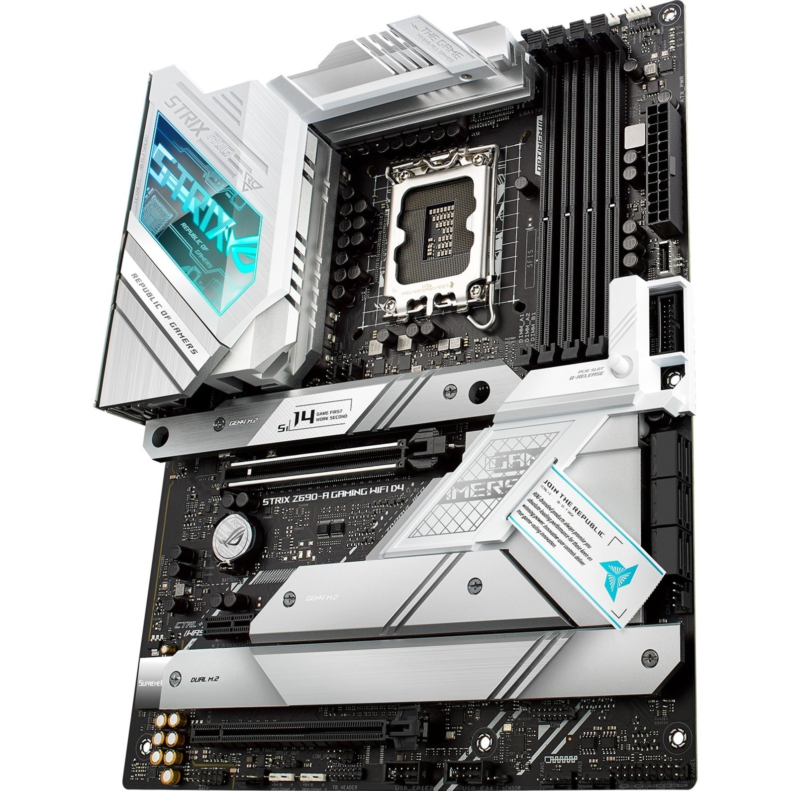 Asus ROGSTRIXZ690AGAMINGWIFID4 Strix Z690-A GAMING WIFI D4 Desktop Motherboard - Intel Z690 Chipset, Socket LGA-1700, Intel Optane Memory Ready, ATX