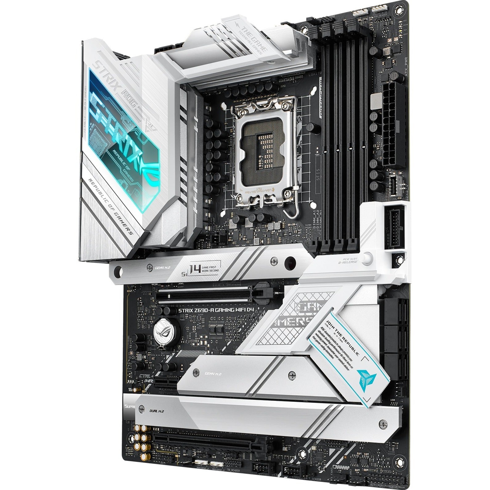 Asus ROGSTRIXZ690AGAMINGWIFID4 Strix Z690-A GAMING WIFI D4 Desktop Motherboard - Intel Z690 Chipset, Socket LGA-1700, Intel Optane Memory Ready, ATX