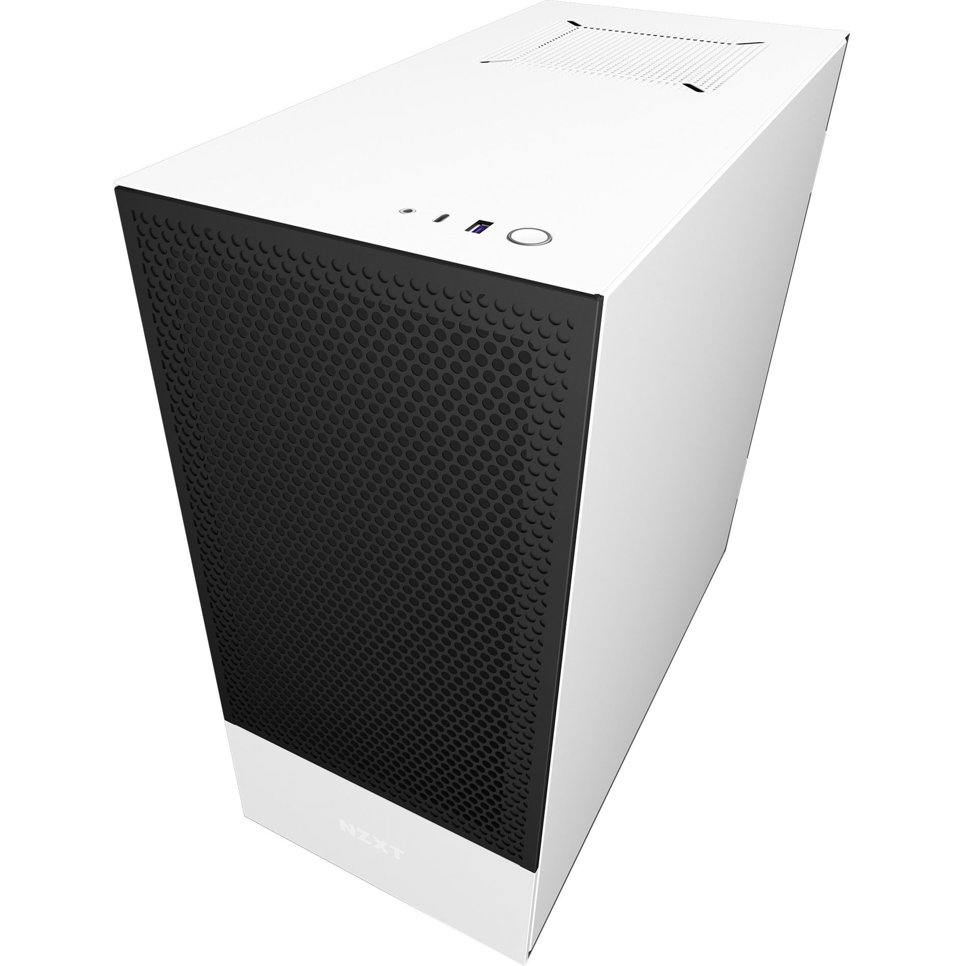 NZXT CA-H52FW-01 H510 Flow Compact Mid-tower Case, Matt White, 6 Expansion Bays, 7 Expansion Slots, 2 USB Ports, Tempered Glass, Steel