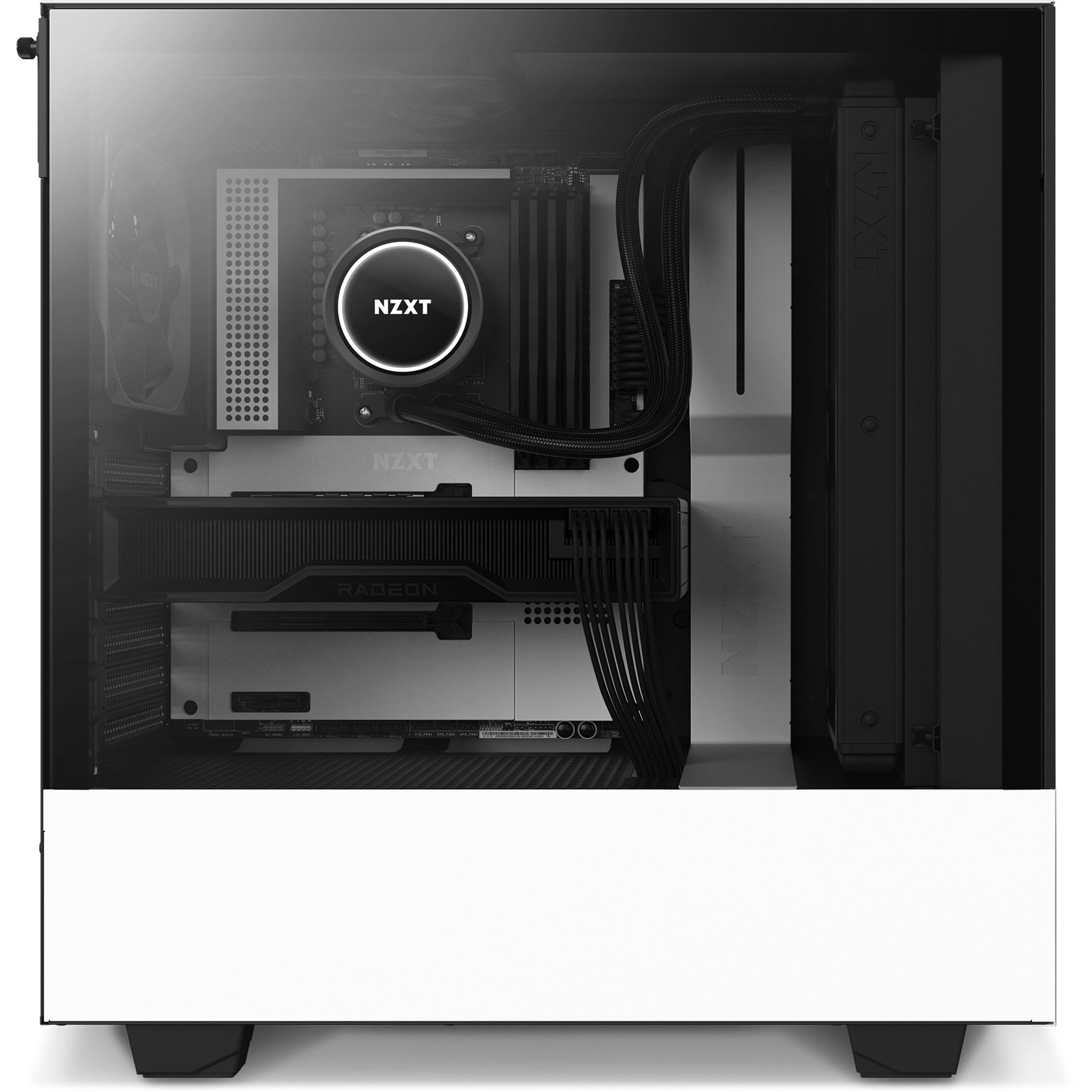 NZXT CA-H52FW-01 H510 Flow Compact Mid-tower Case, Matt White, 6 Expansion Bays, 7 Expansion Slots, 2 USB Ports, Tempered Glass, Steel