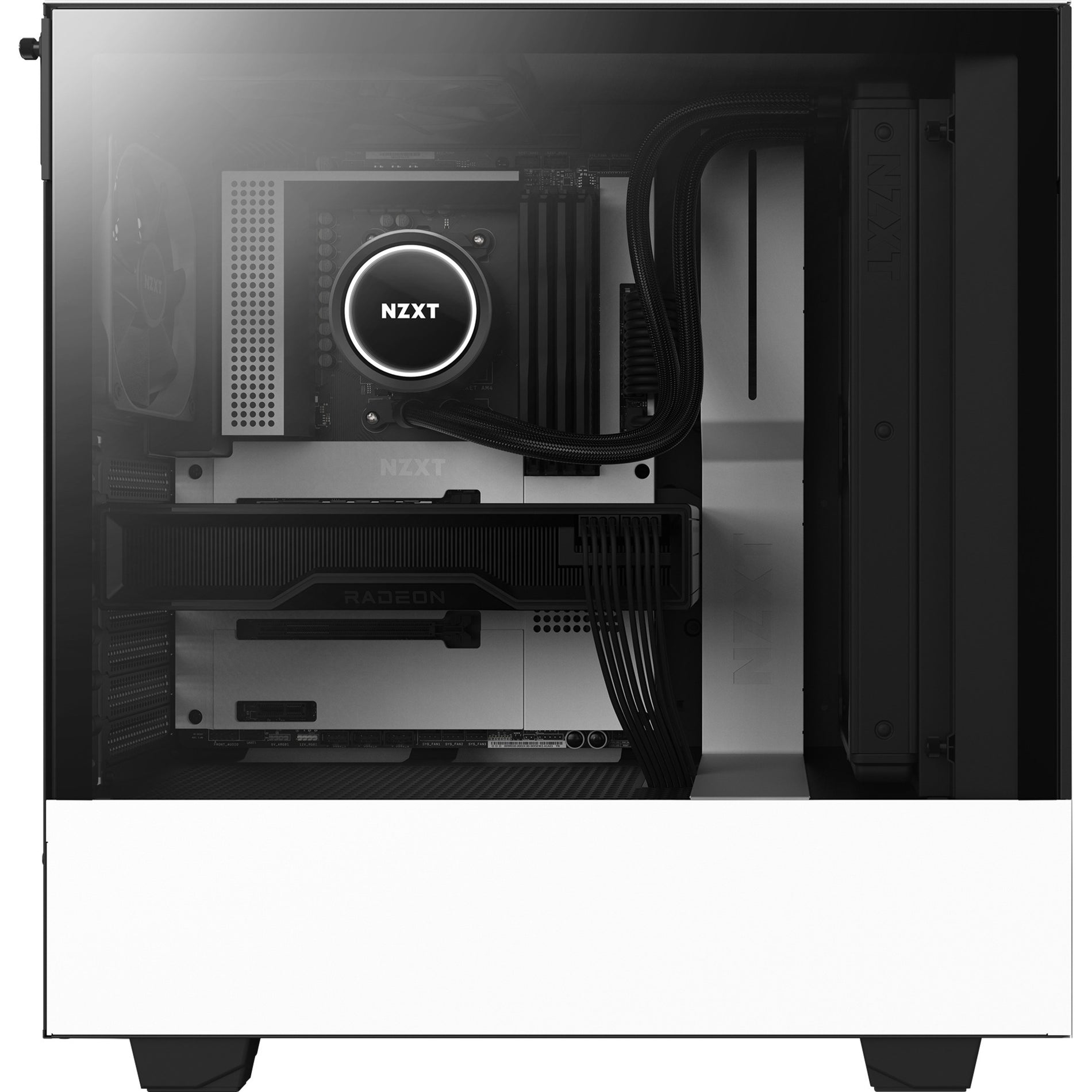 NZXT CA-H52FW-01 H510 Flow Compact Mid-tower Case, Matt White, 6 Expansion Bays, 7 Expansion Slots, 2 USB Ports, Tempered Glass, Steel