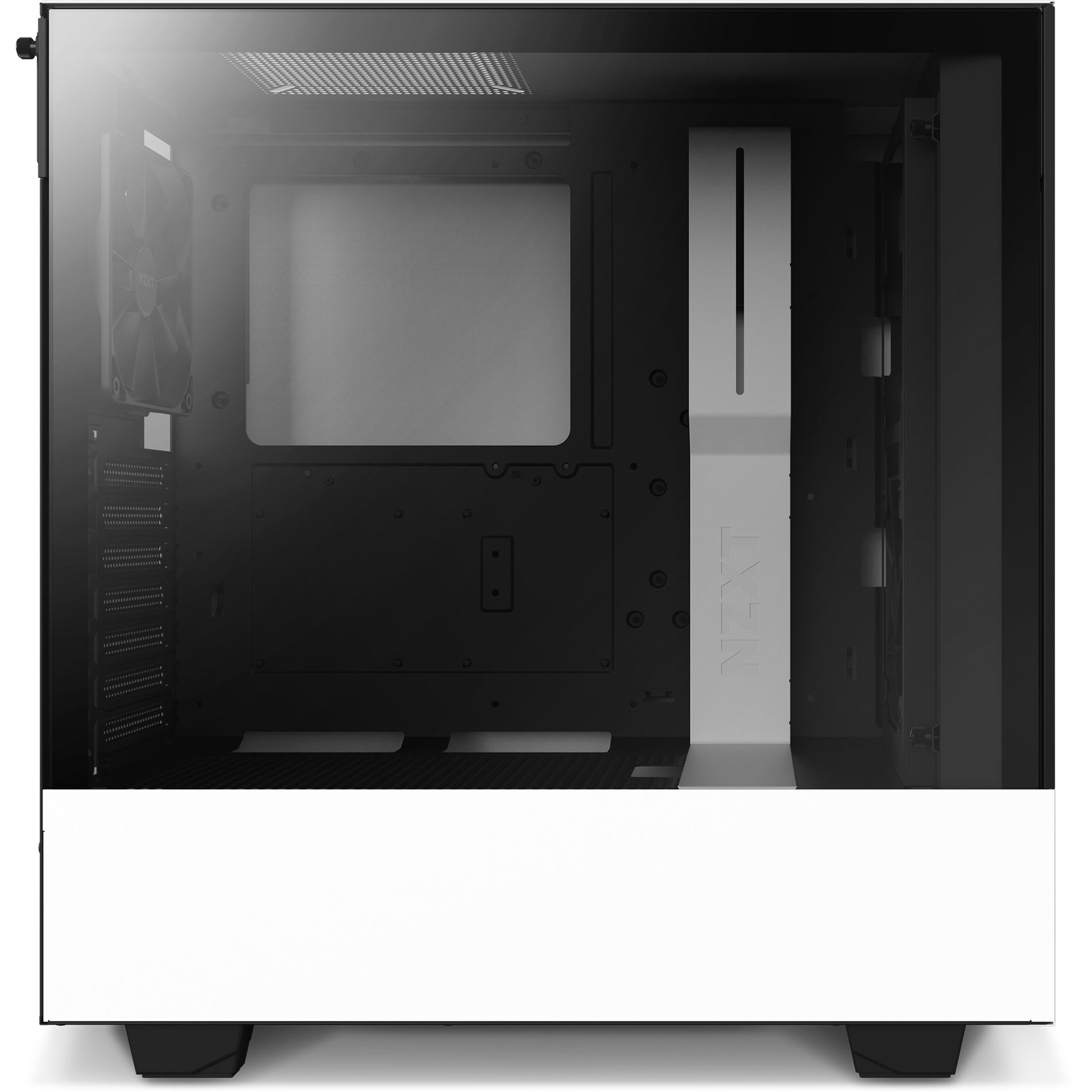 NZXT CA-H52FW-01 H510 Flow Compact Mid-tower Case, Matt White, 6 Expansion Bays, 7 Expansion Slots, 2 USB Ports, Tempered Glass, Steel