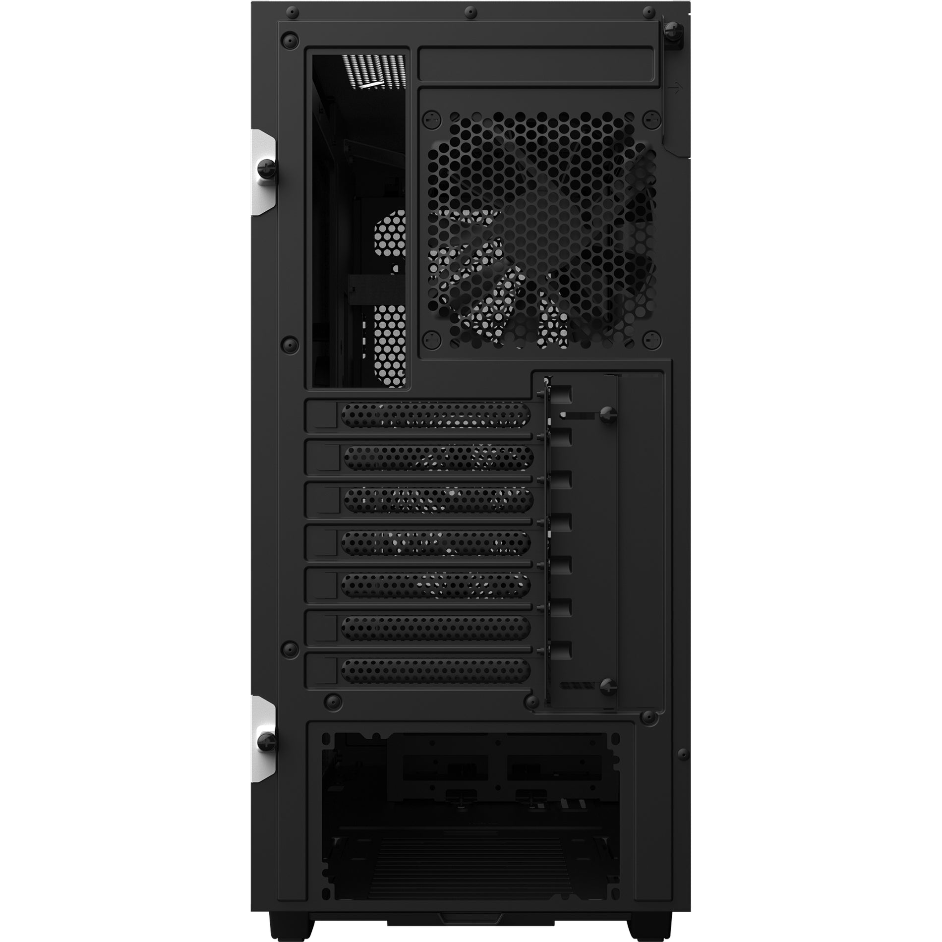 NZXT CA-H52FW-01 H510 Flow Compact Mid-tower Case, Matt White, 6 Expansion Bays, 7 Expansion Slots, 2 USB Ports, Tempered Glass, Steel