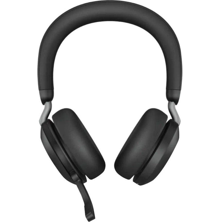 Front view of Jabra Evolve2 75 with boom mic positioned-alternate-image6