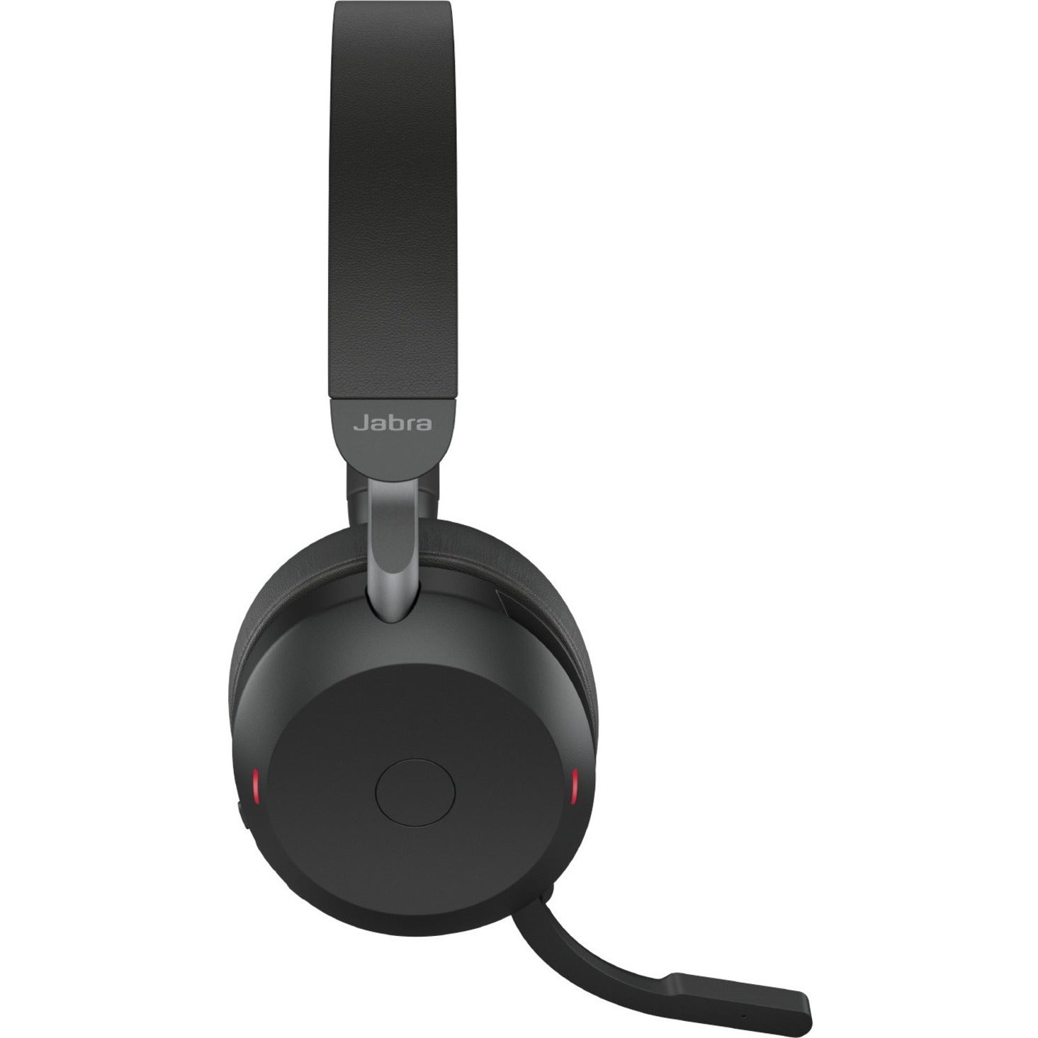 Side profile of Jabra Evolve2 75 showing control buttons and microphone placement-alternate-image3