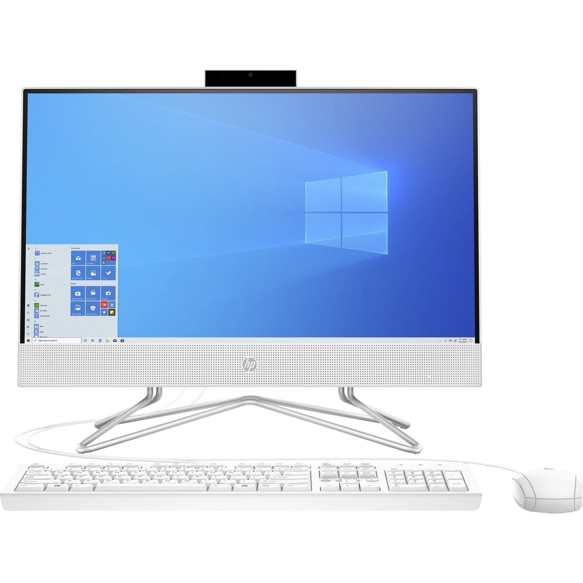 HP All-in-One 22-dd0210 Bundle PC, 22' Full HD, AMD Athlon Silver 3050U, 4GB DDR4, 256GB SSD, Windows 11